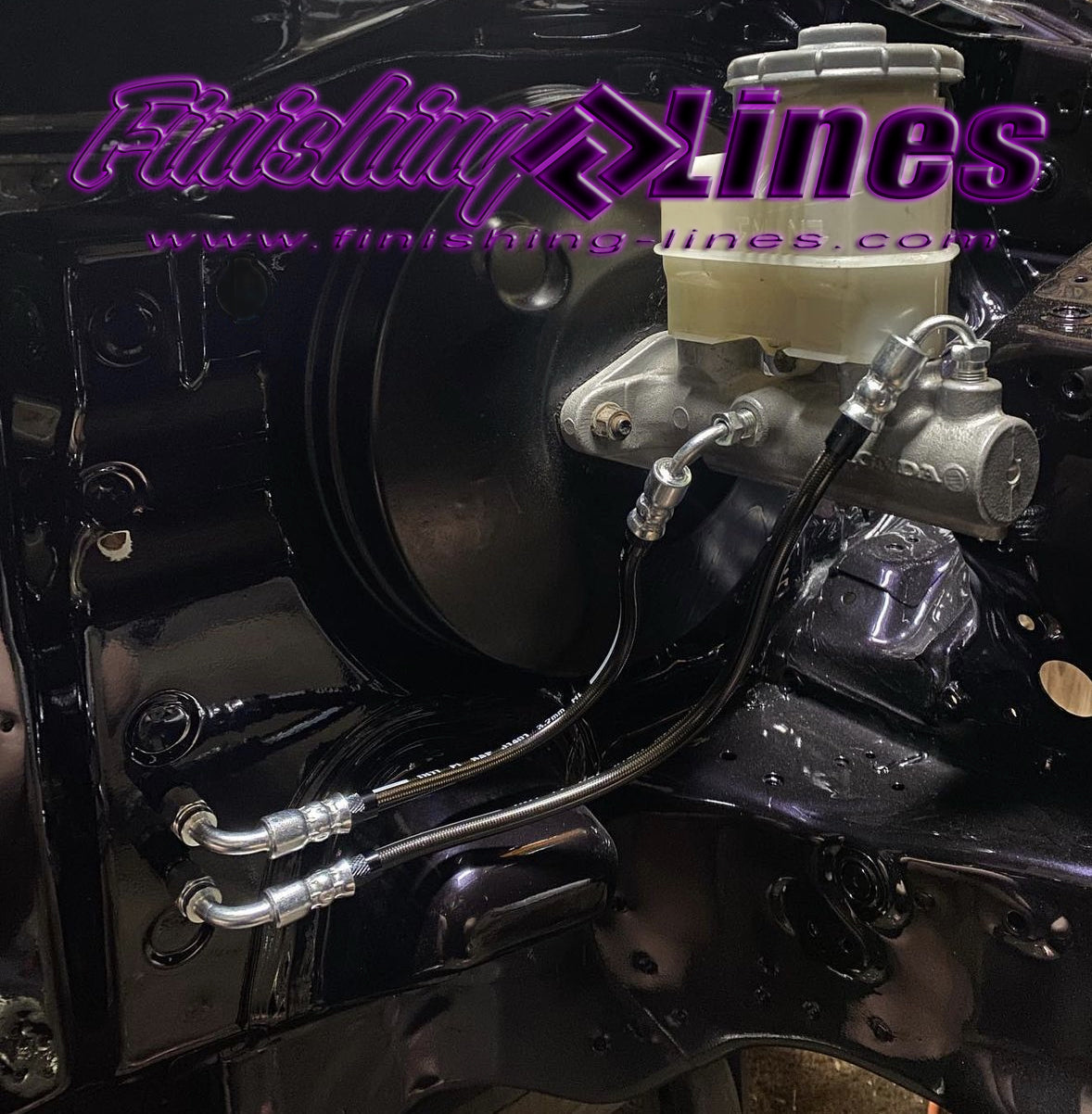 Finishing Lines DC Integra Full Tuck Brake Line Kit – Inline Staging Brake Provision (94–01, OEM 2-Port Master Cylinder) - JSI Racing 