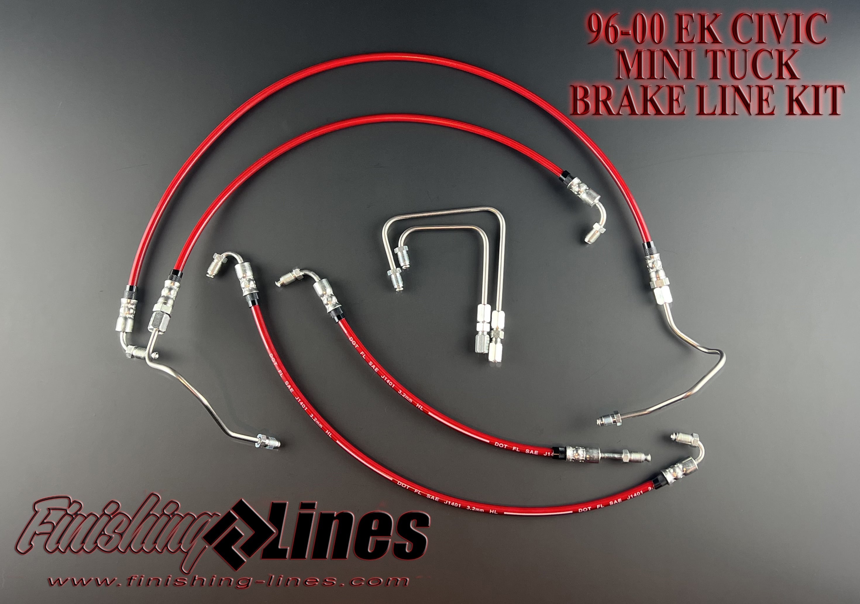 Finishing Lines EK Mini Tuck Brake Line Kit – Stock Master Cylinder - JSI Racing 