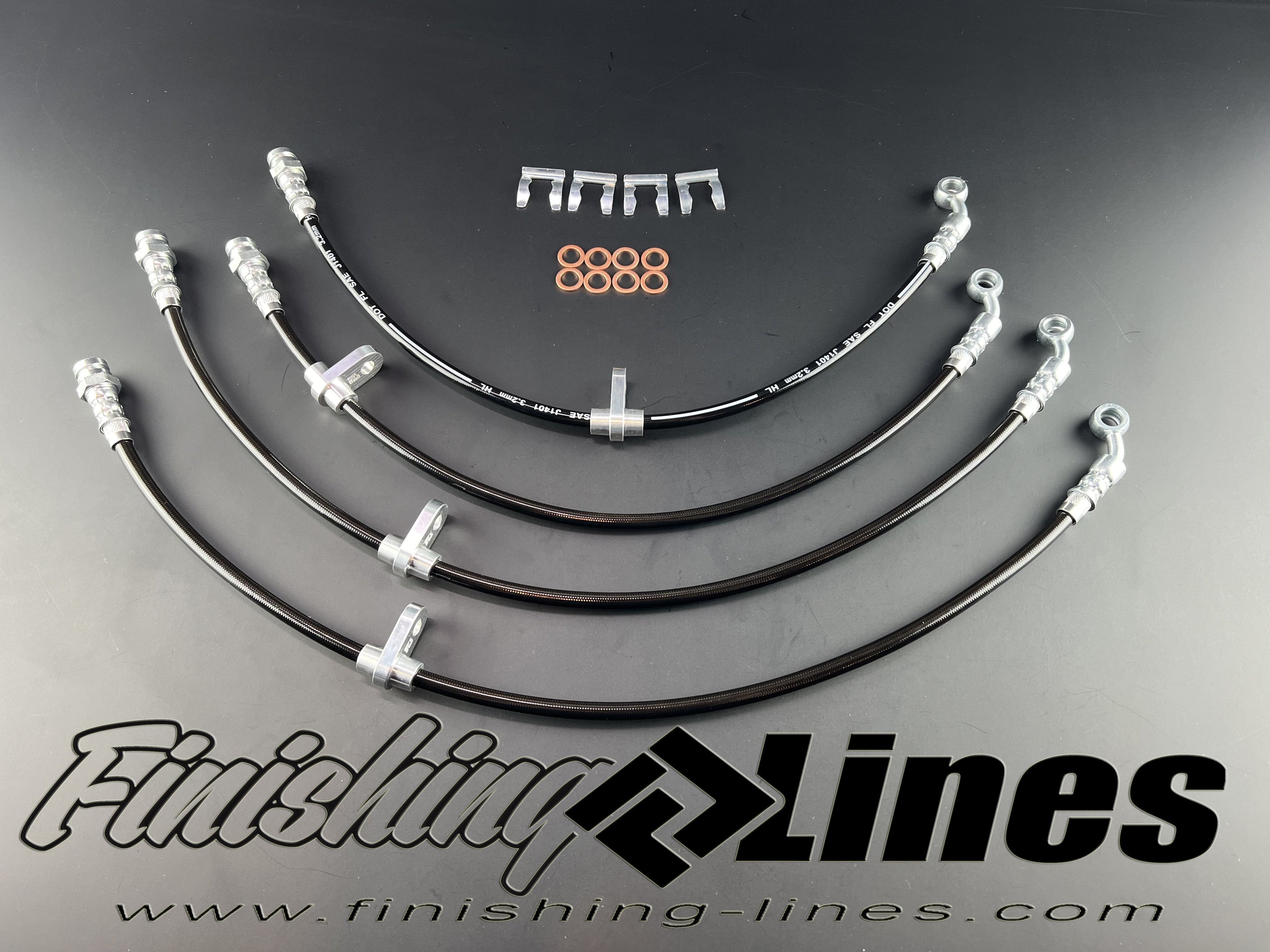 Finishing Lines 03–11 Element Caliper Hose Set - JSI Racing 