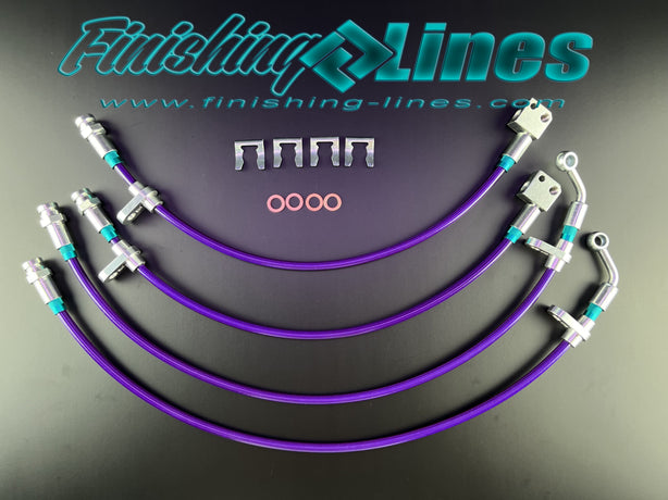 Finishing Lines FK8 Civic Type-R Caliper Hose Set (Billet Style Hose Locator) - JSI Racing 