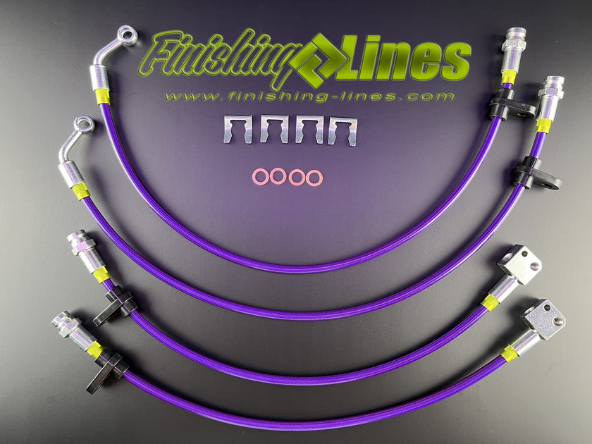 Finishing Lines FK8 Civic Type-R Caliper Hose Set (Standard Style Hose Locator) - JSI Racing 