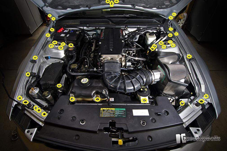 Stage 2 Titanium Hardware Engine Bay Kit - Ford Mustang (2005-2009) - JSI Racing 