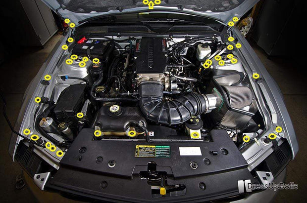 Stage 2 Titanium Hardware Engine Bay Kit - Ford Mustang (2005-2009) - JSI Racing 