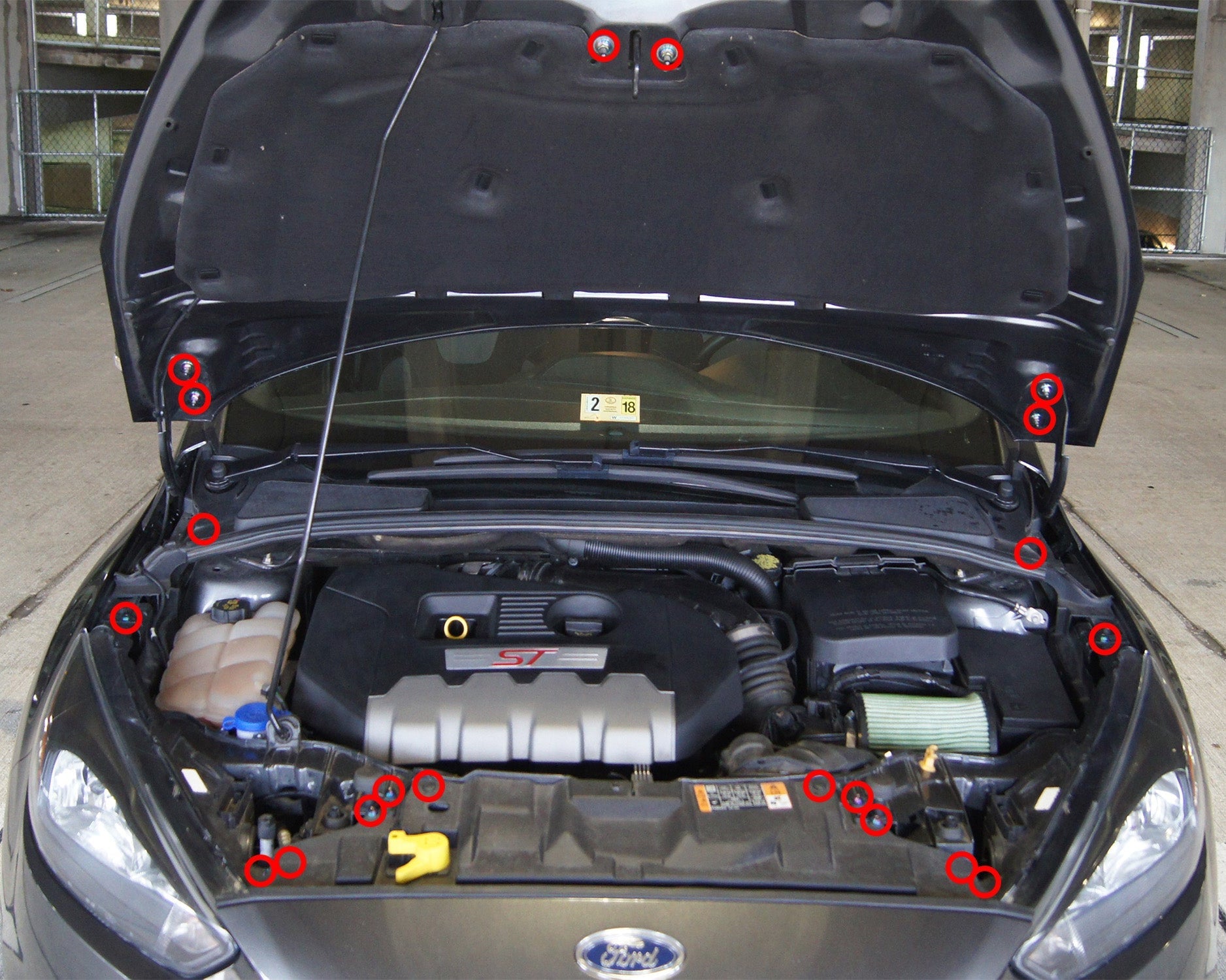 Ford Focus ST (2015-2018) Titanium Engine Bay Kit - JSI Racing 