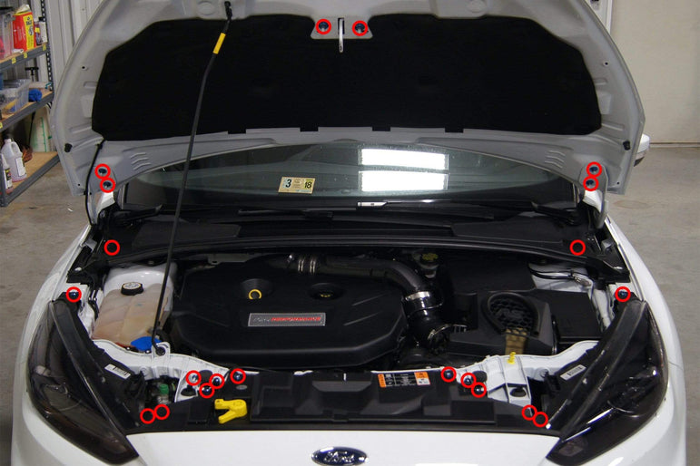 Ford Focus RS (2016-2018) Titanium Engine Bay Kit - JSI Racing 