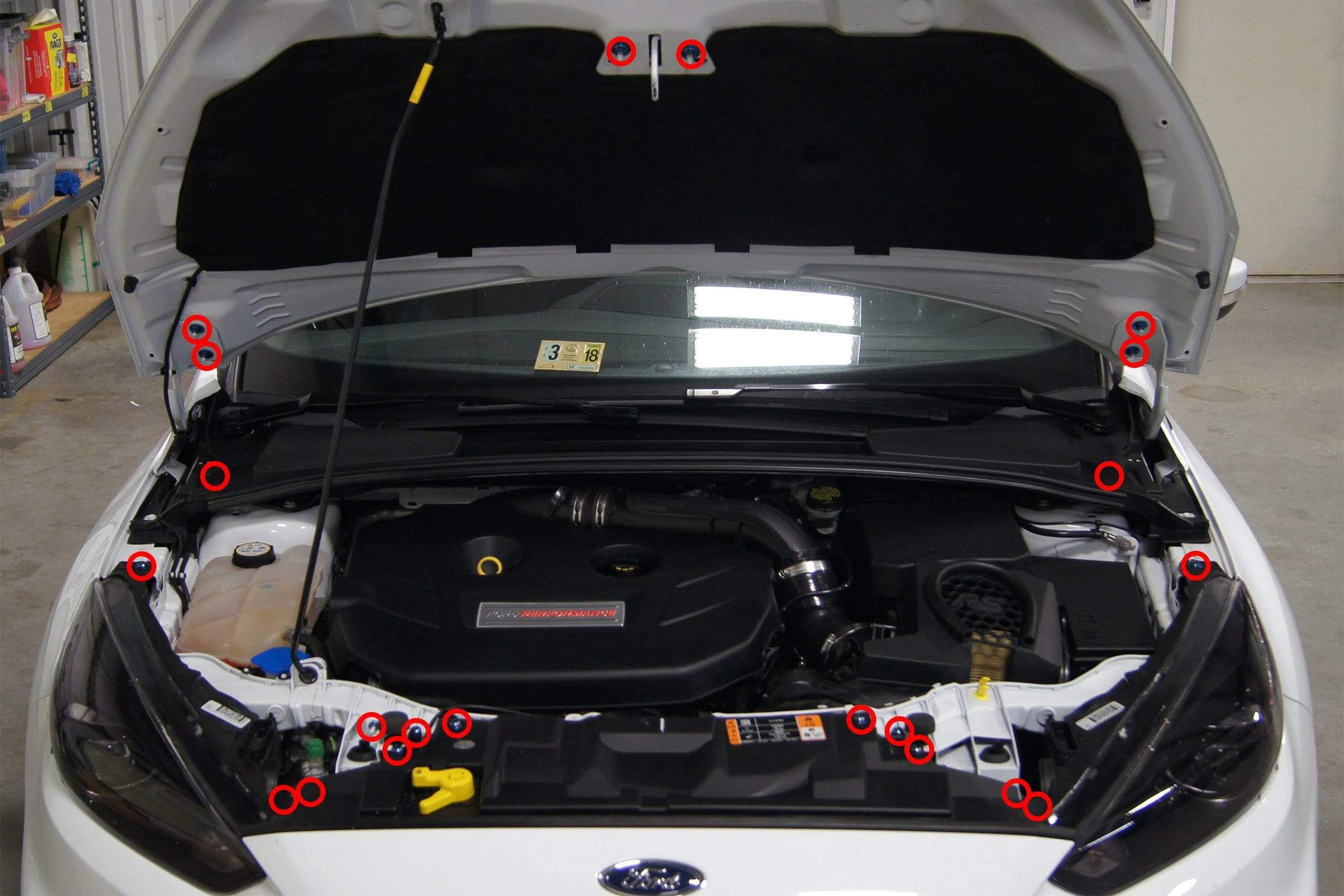 Ford Focus RS (2016-2018) Titanium Engine Bay Kit - JSI Racing 