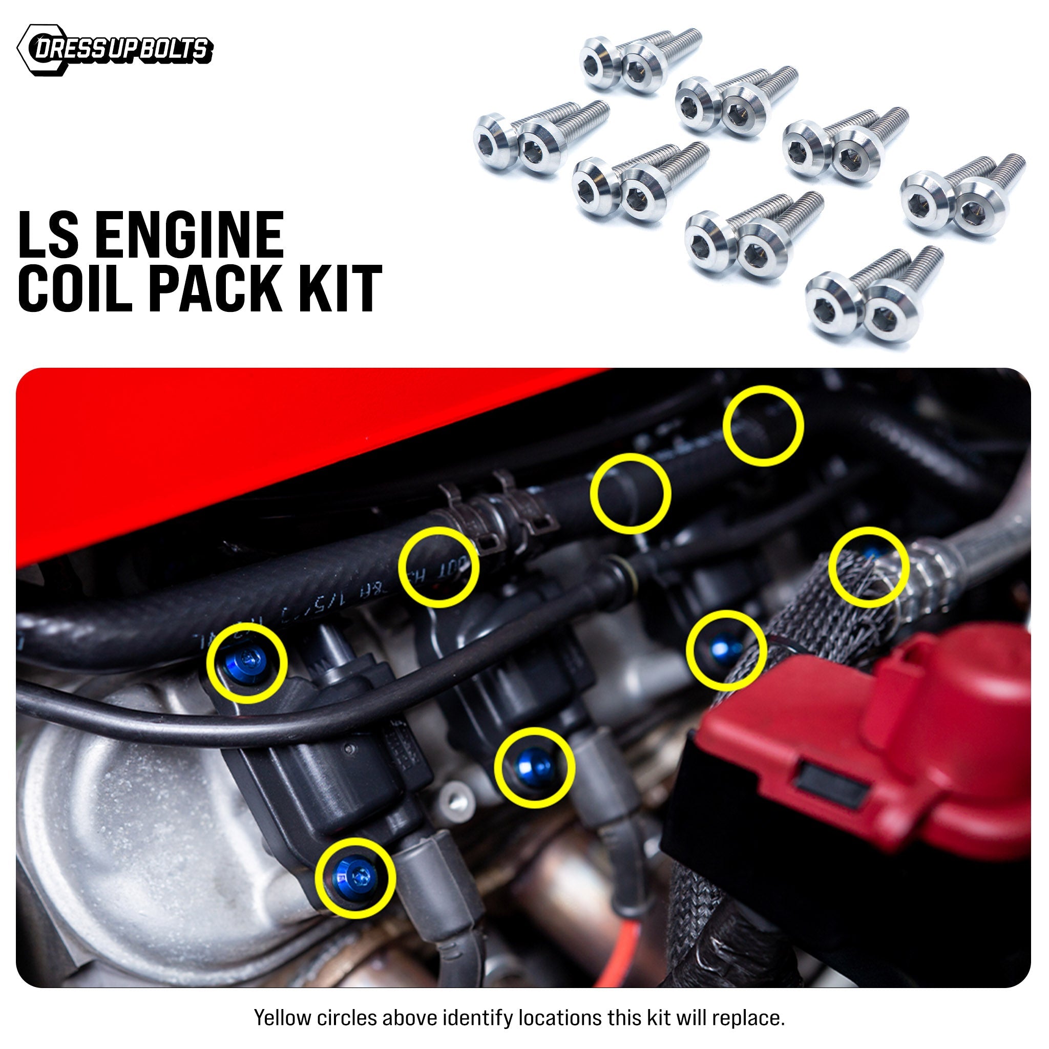 Titanium Hardware Coil Pack Kit - LS Engine - JSI Racing 