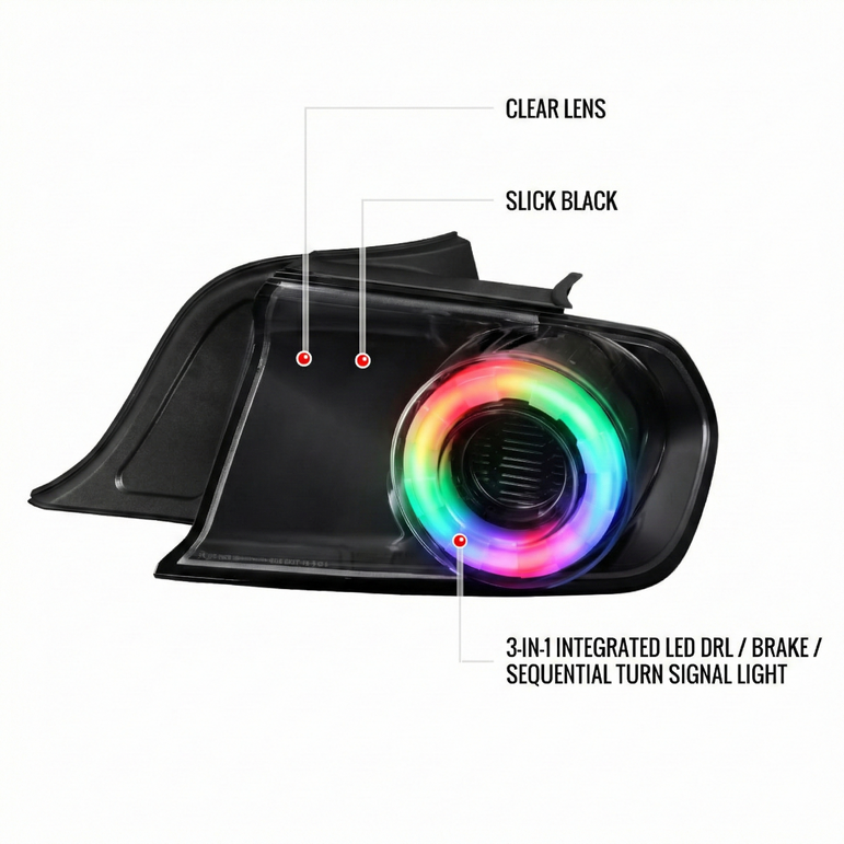 NTXGLOW RGB tail lights (2015 - 2022 Ford Mustang) - JSI Racing 
