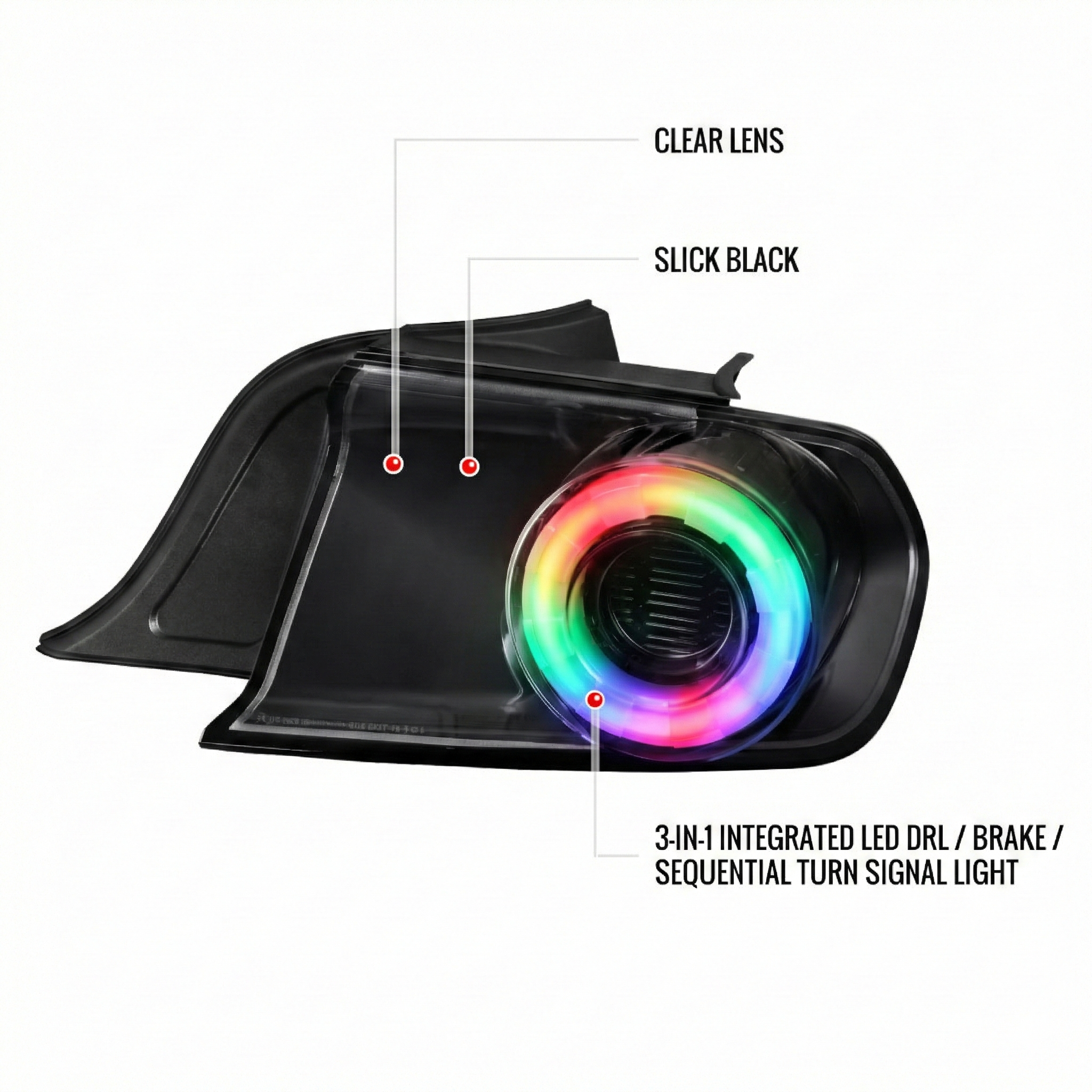 NTXGLOW RGB tail lights (2015 - 2022 Ford Mustang) - JSI Racing 