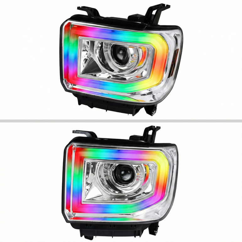 NTXGlow RGB headlights (14 - 19 GMC Sierra 1500 / 2500 / 3500) - JSI Racing 