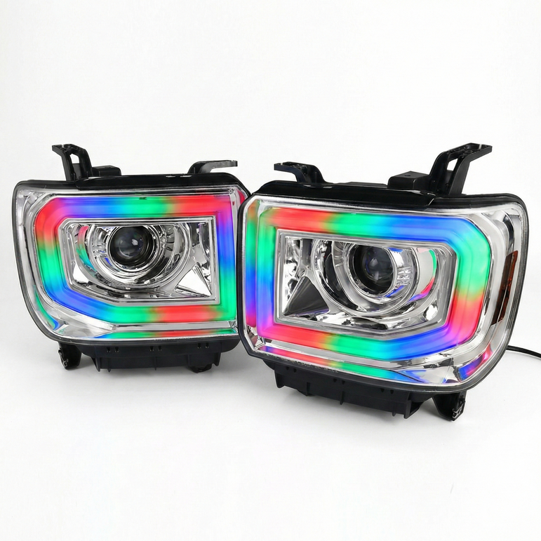 NTXGlow RGB headlights (14 - 19 GMC Sierra 1500 / 2500 / 3500) - JSI Racing 