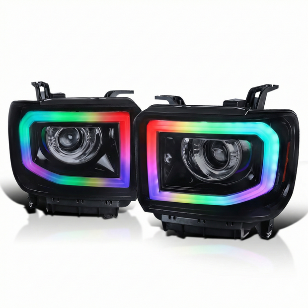 NTXGlow RGB headlights (14 - 19 GMC Sierra 1500 / 2500 / 3500) - JSI Racing 