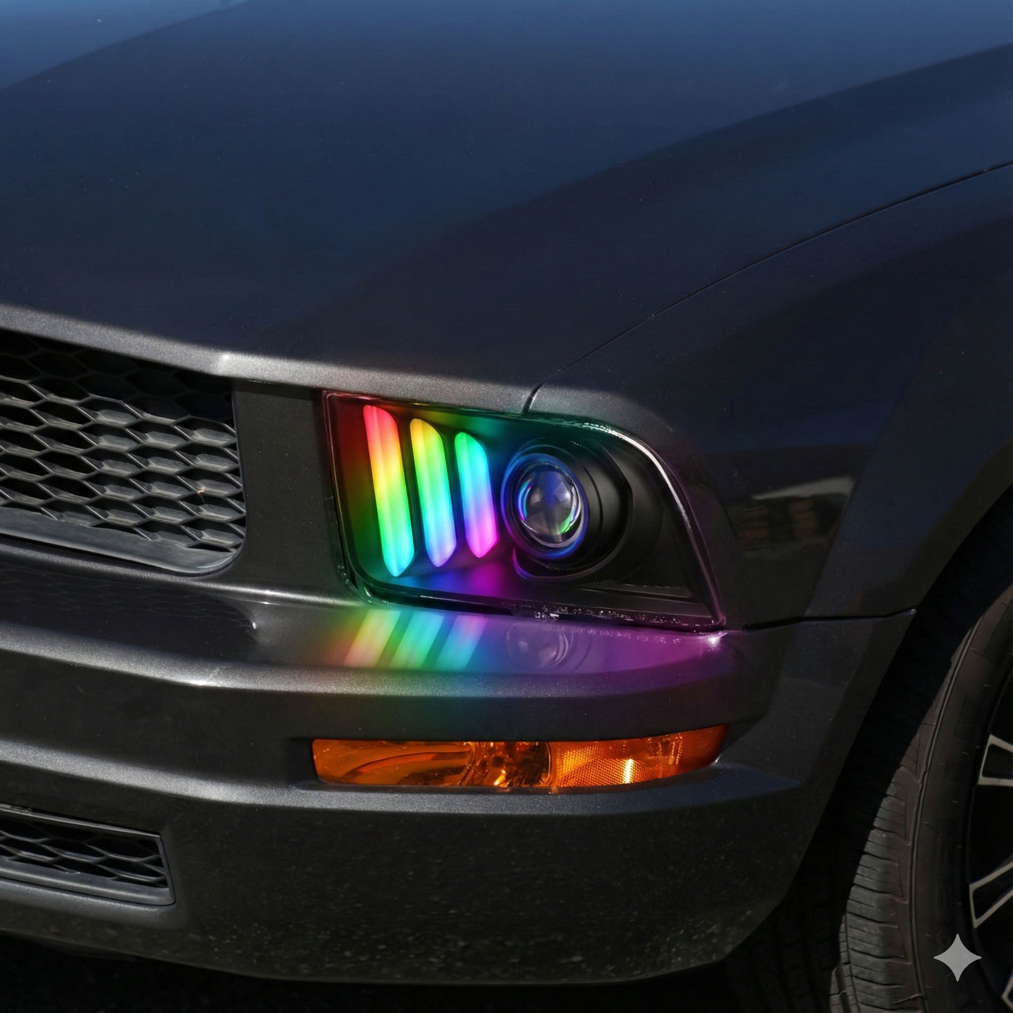 NTXGLOW RGB projector headlights (2005 - 2009 Ford Mustang) - JSI Racing 