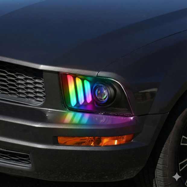 NTXGLOW RGB projector headlights (2005 - 2009 Ford Mustang) - JSI Racing 