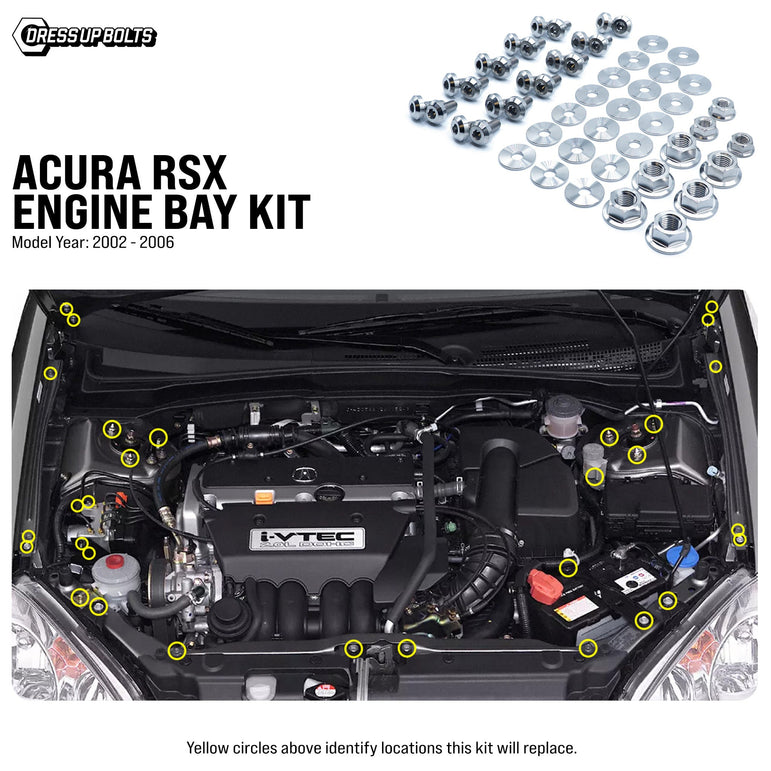 Titanium Hardware Engine Bay Kit - Acura RSX (2002-2006) - JSI Racing 