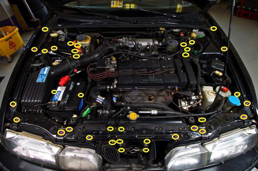 Acura Integra DA (1989-1993) Titanium Full Engine Bay Kit - JSI Racing 