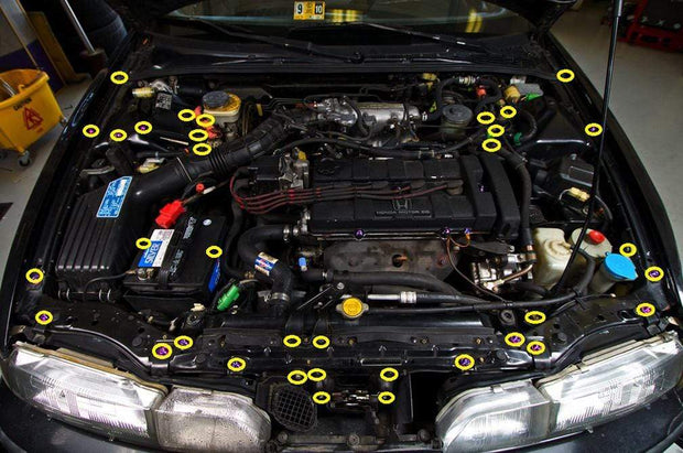 Acura Integra DA (1989-1993) Titanium Full Engine Bay Kit - JSI Racing 