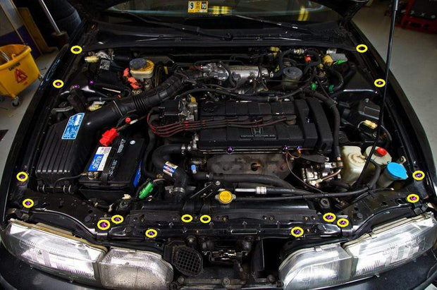Acura Integra DA (1989-1993) Titanium Partial Engine Bay Kit - JSI Racing 