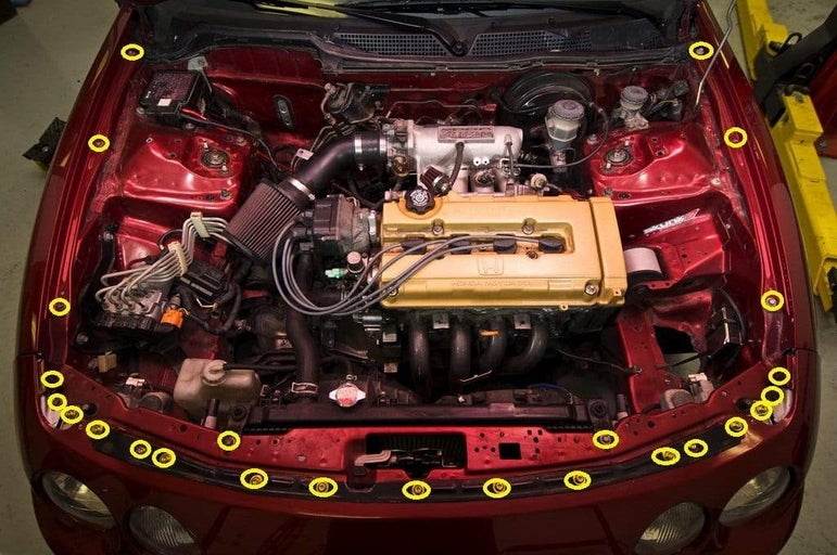 Acura Integra DC (1994-2001) Titanium Partial Engine Bay Kit - JSI Racing 