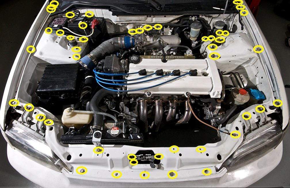 Honda Civic EG (1992-1995) Titanium Full Engine Bay Kit - JSI Racing 
