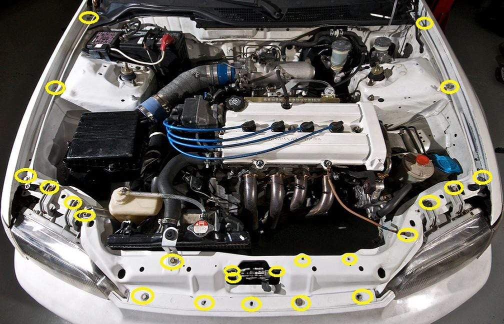 Honda Civic EG (1992-1995) Titanium Partial Engine Bay Kit - JSI Racing 