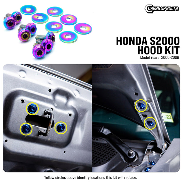 Titanium Hardware Hood Kit - Honda S2000 (2000-2009) - JSI Racing 
