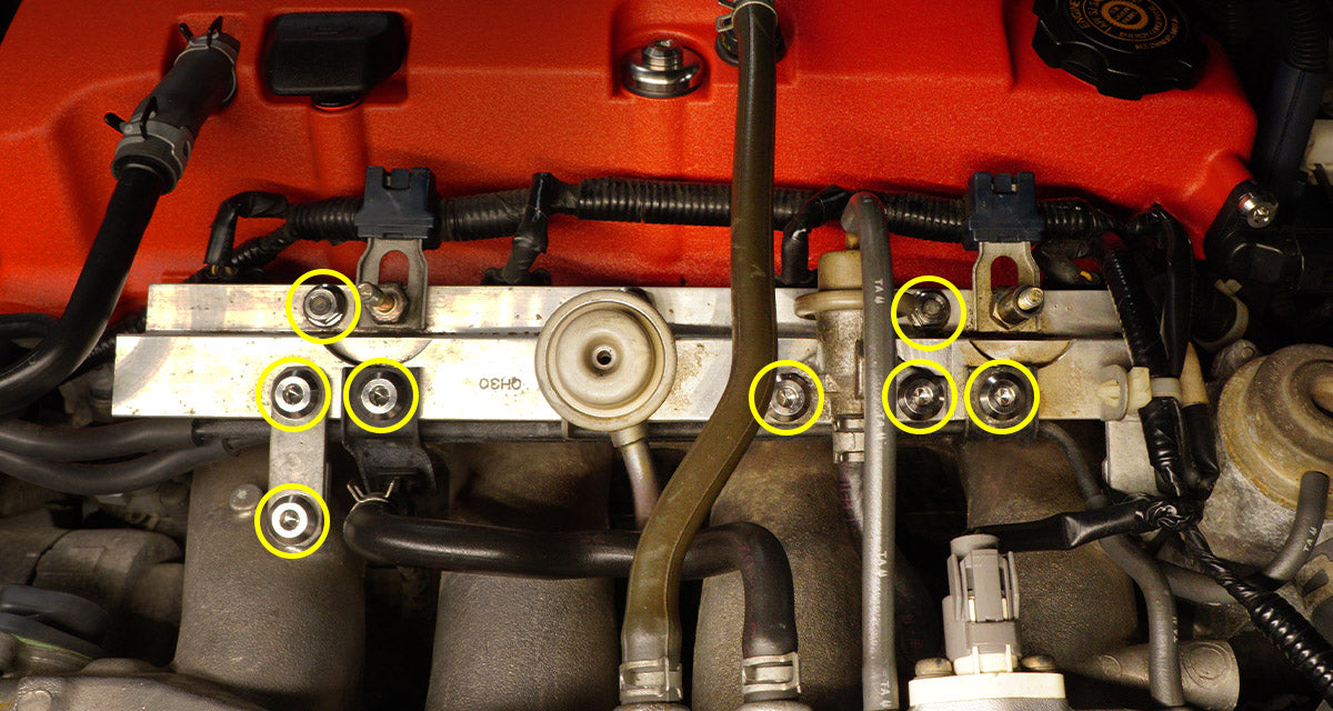 Titanium Hardware Fuel Rail Kit - F20C | F22C1 Engine - JSI Racing 