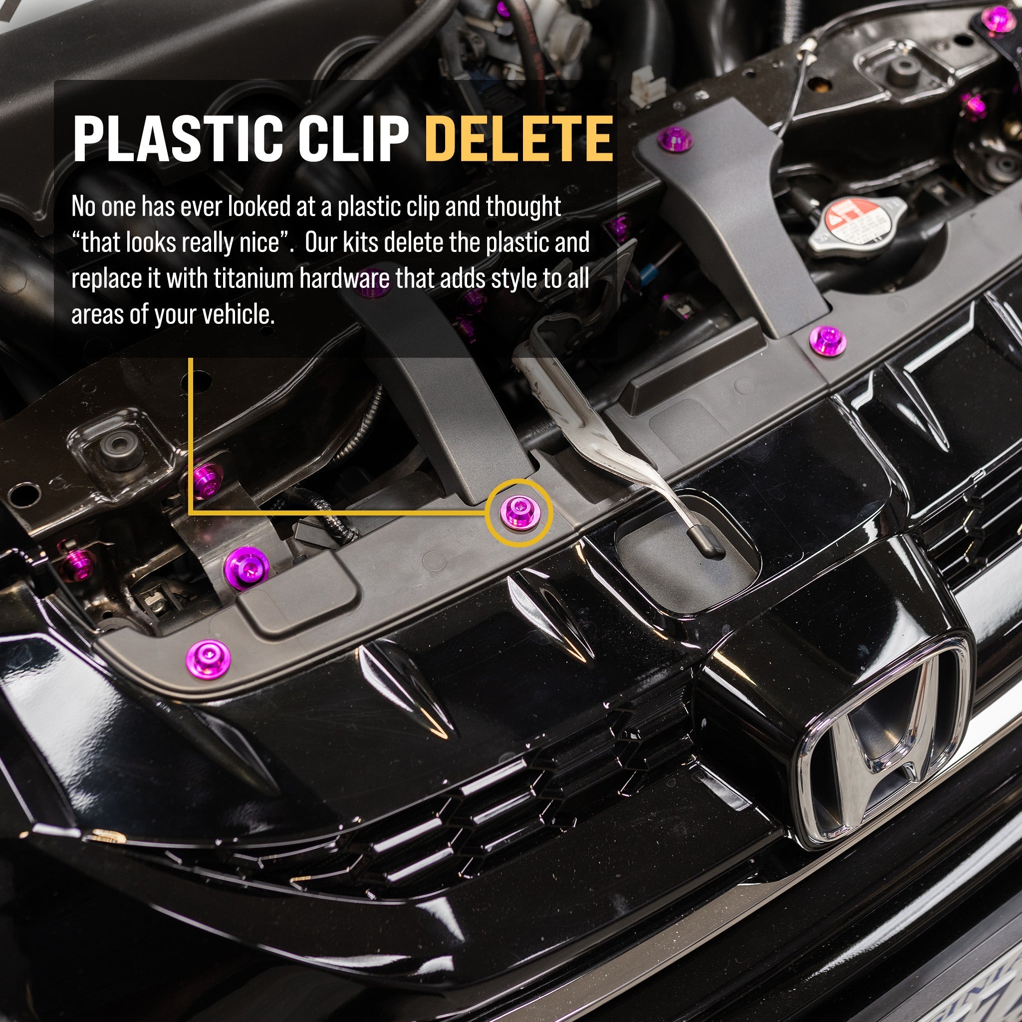 Titanium Hardware Plastic Clip Delete Kit - Honda Civic Si (2012-2015) - JSI Racing 