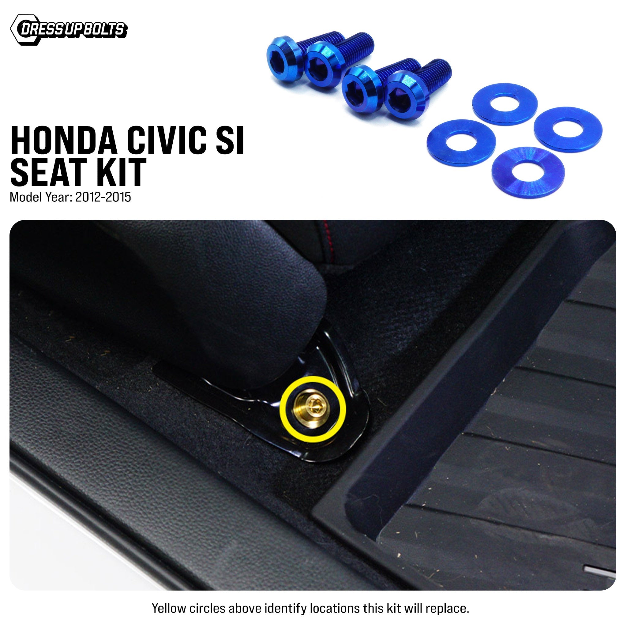 Titanium Hardware Seat Kit - Honda Civic Si (2012-2015) - JSI Racing 