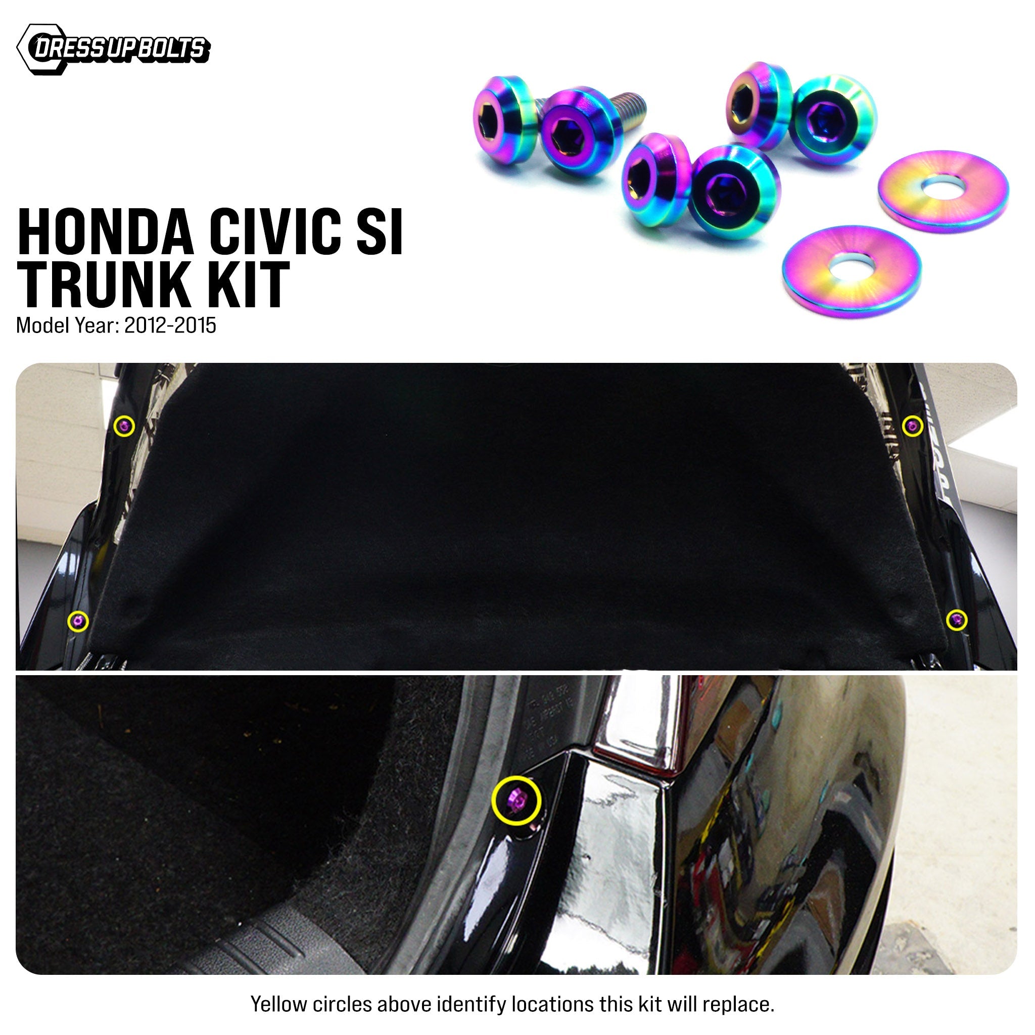Titanium Hardware Trunk Kit - Honda Civic Si (2012-2015) - JSI Racing 