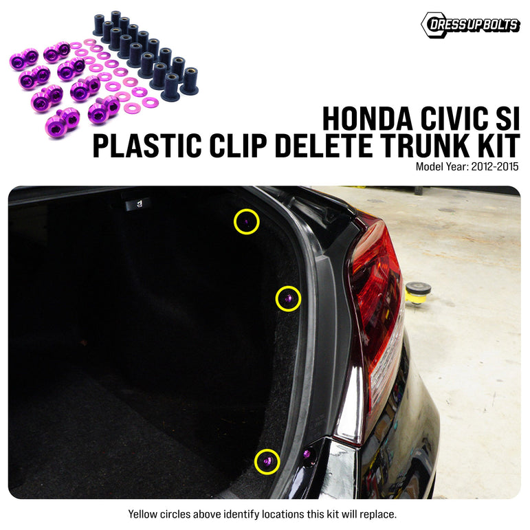 Titanium Hardware Plastic Clip Delete Trunk Kit - Honda Civic Si (2012-2015) - JSI Racing 