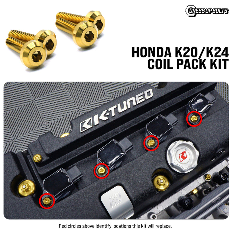 Titanium Hardware Coil Pack Kit - Honda K20/K24 - JSI Racing 