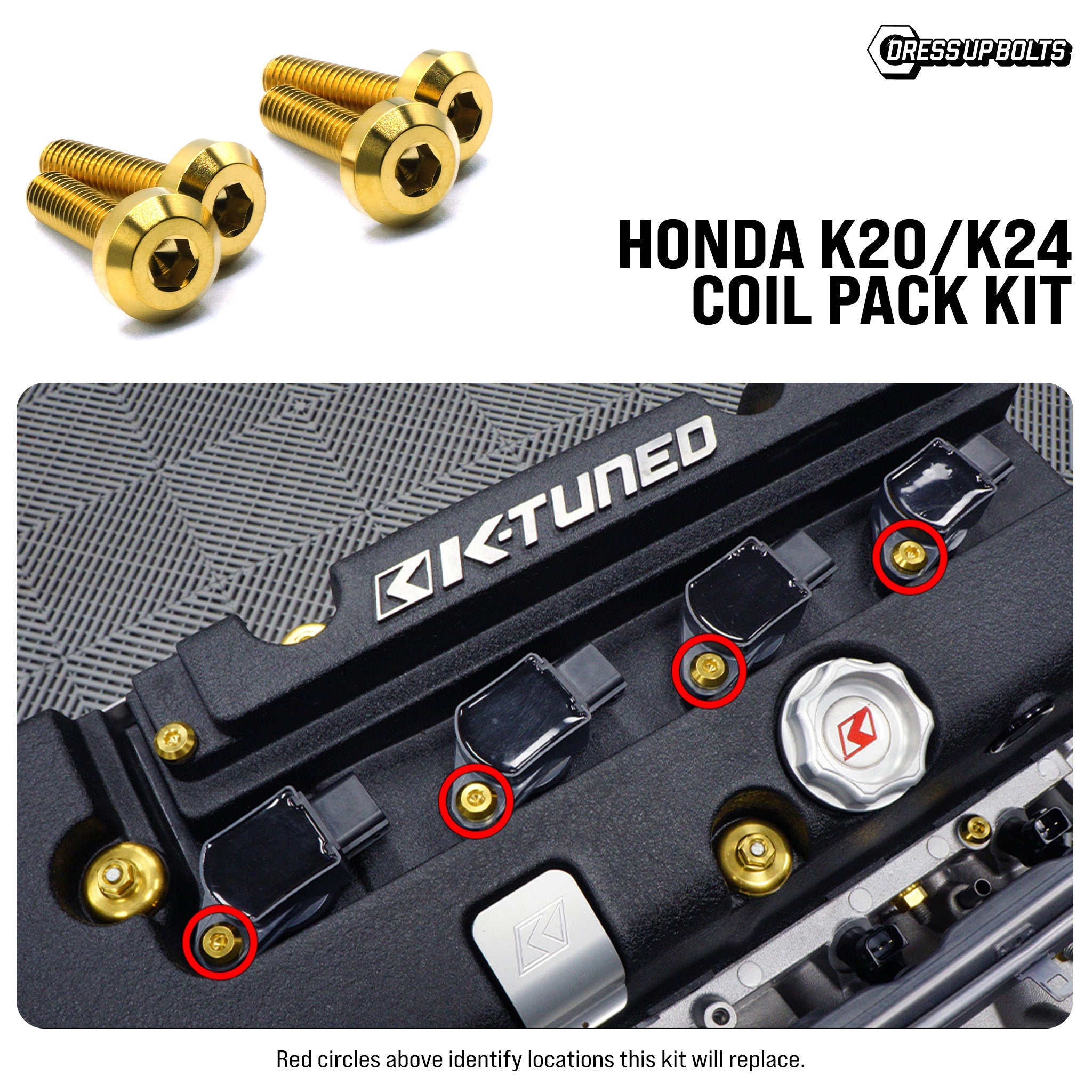 Titanium Hardware Coil Pack Kit - Honda K20/K24 - JSI Racing 