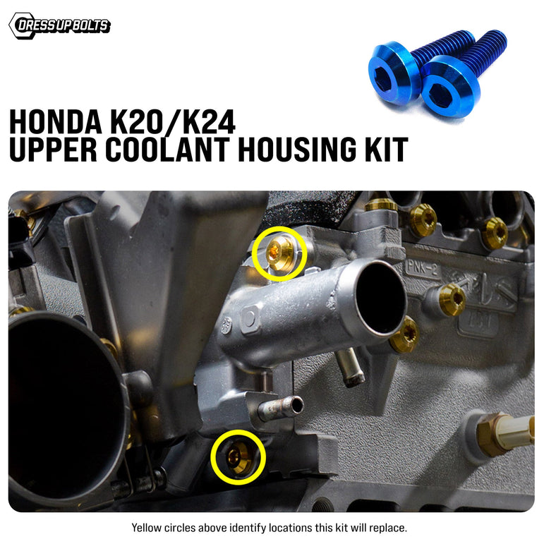 Titanium Hardware Upper Coolant Housing Kit - Honda K20/K24 - JSI Racing 