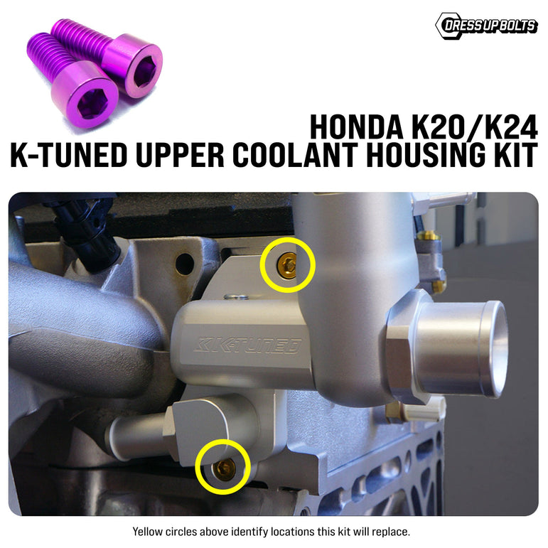 Titanium Hardware K-Tuned Upper Coolant Housing Kit - Honda K20/K24 - JSI Racing 