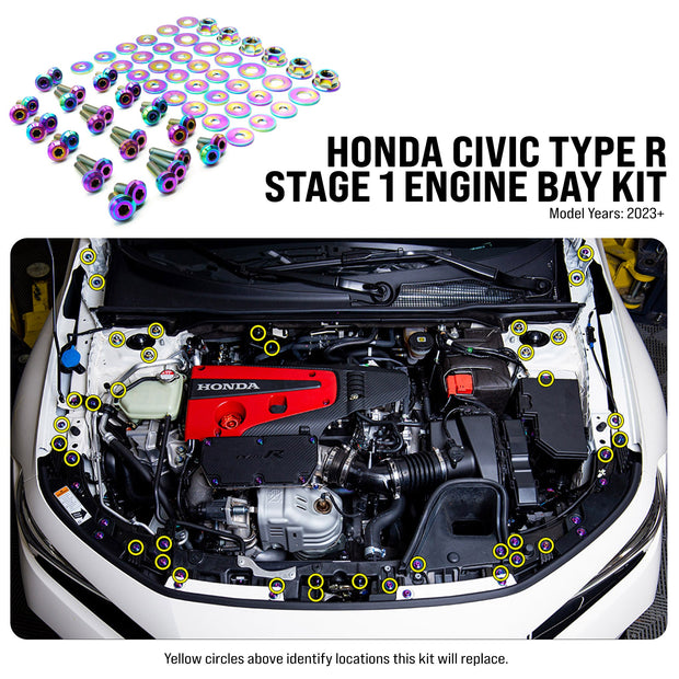 Stage 1 Titanium Hardware Engine Bay Kit - Honda Civic Type R (2023+) - JSI Racing 