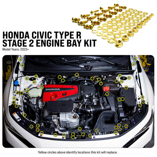 Stage 2 Titanium Hardware Engine Bay Kit - Honda Civic Type R (2023+) - JSI Racing 