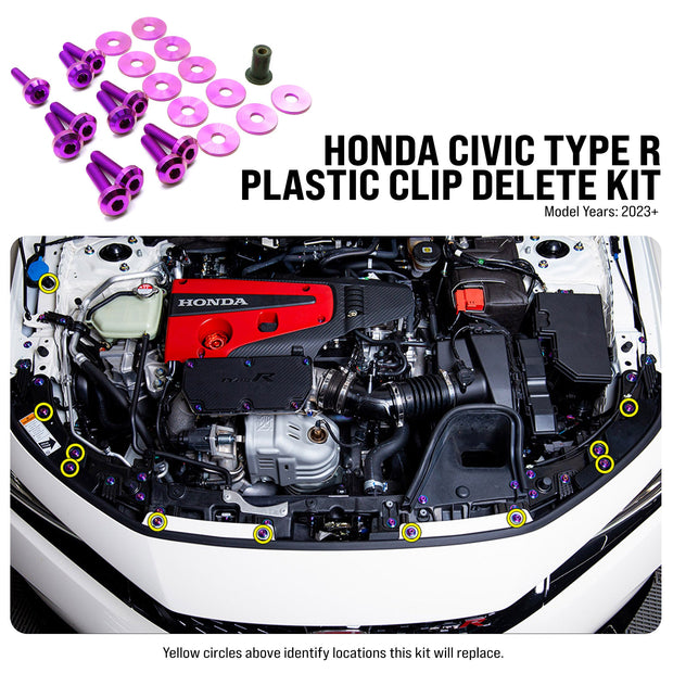 Titanium Hardware Plastic Clip Delete Kit - Honda Civic Type R (2023+) - JSI Racing 