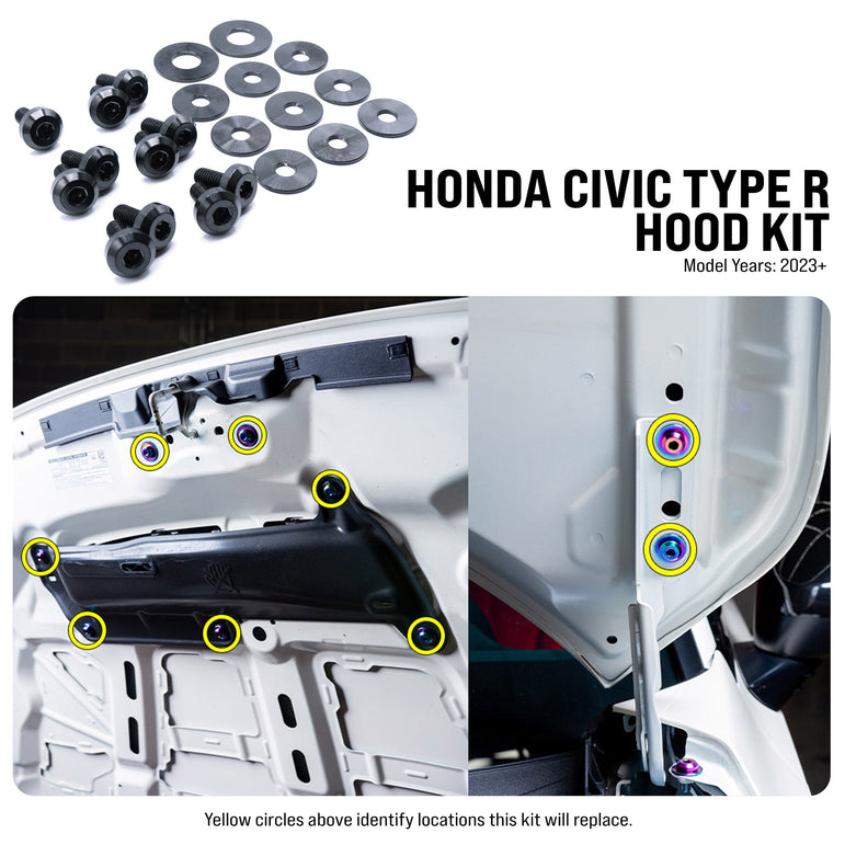 Titanium Hardware Hood Kit - Honda Civic Type R (2023+) - JSI Racing 