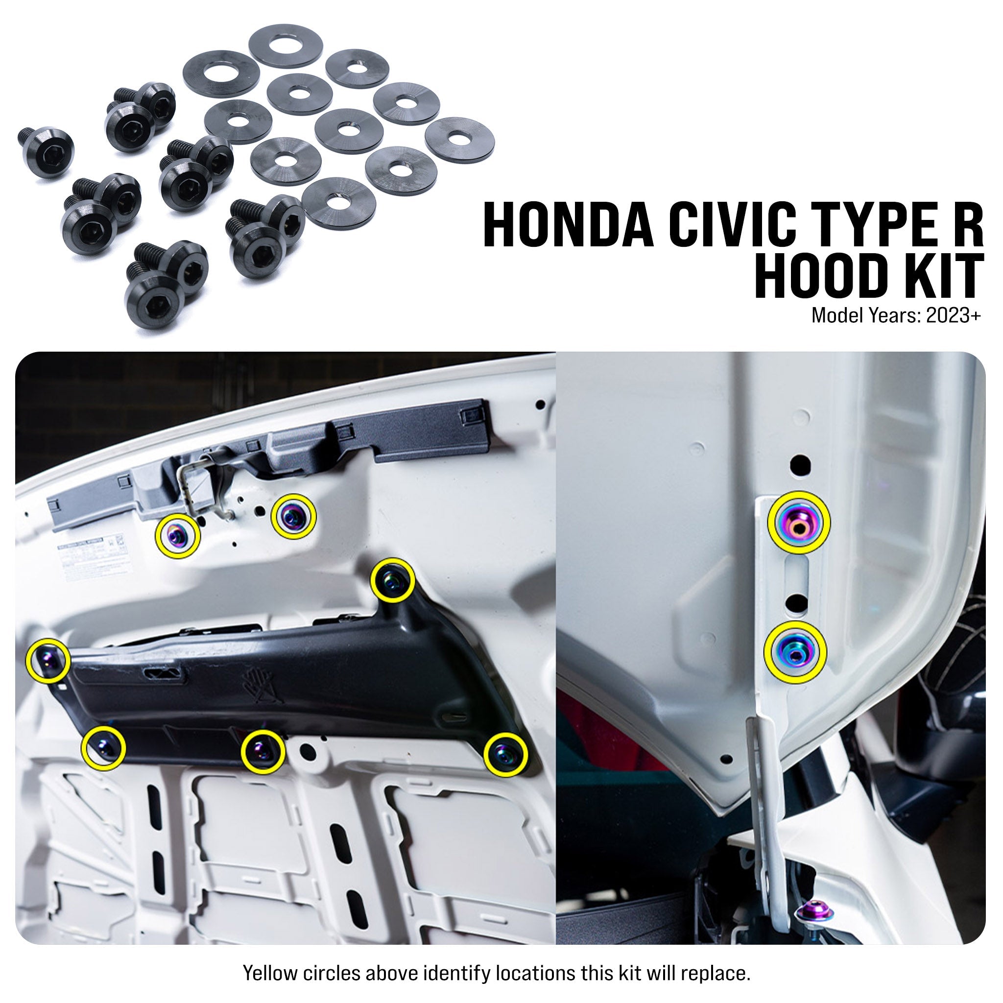 Titanium Hardware Hood Kit - Honda Civic Type R (2023+) - JSI Racing 