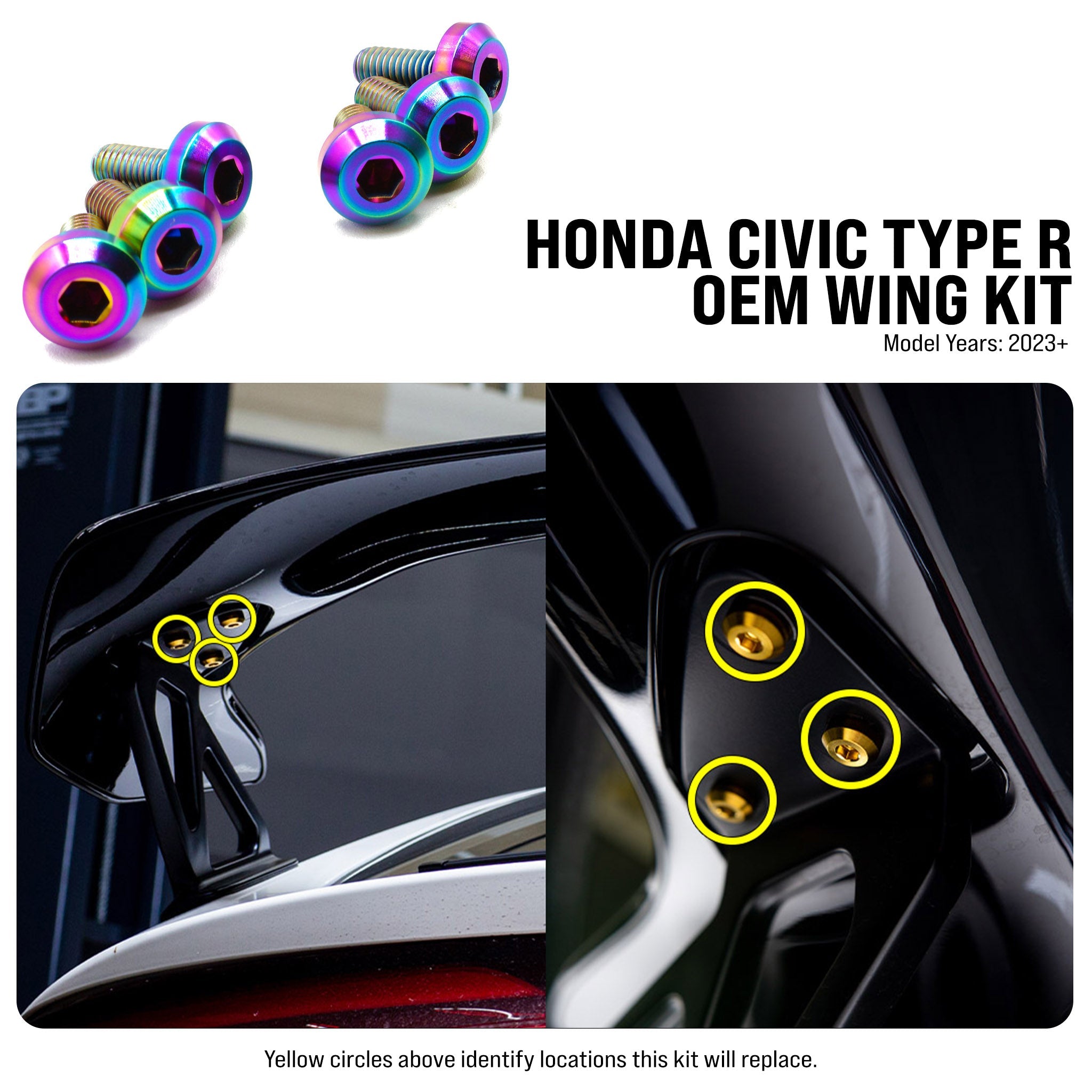Titanium Hardware Wing Kit - Honda Civic Type R (2023+) - JSI Racing 