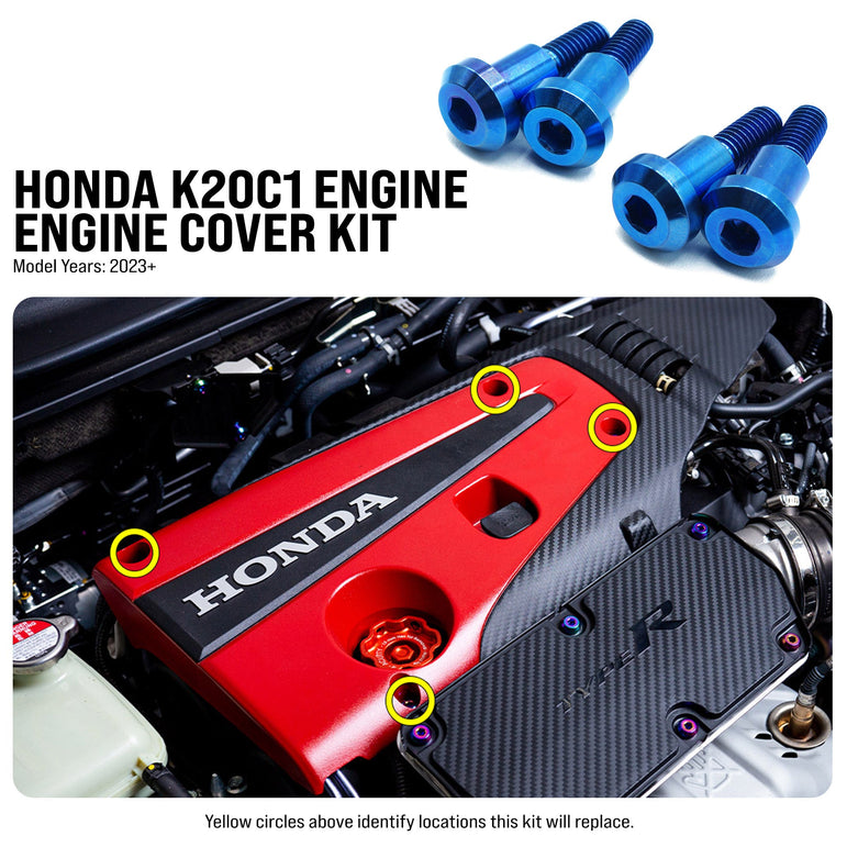 Titanium Hardware Engine Cover Kit - Honda K20C1 Engine - JSI Racing 