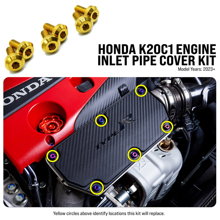 Titanium Hardware Inlet Pipe Cover Kit - Honda K20C1 Engine - JSI Racing 