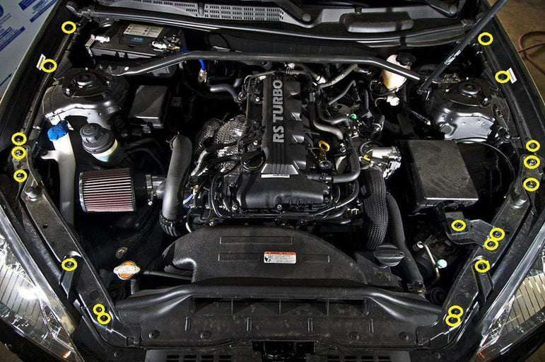 Hyundai Genesis Coupe (2009-2016) Titanium Partial Engine Bay Kit - JSI Racing 