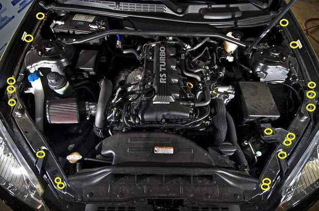 Hyundai Genesis Coupe (2009-2016) Titanium Partial Engine Bay Kit - JSI Racing 