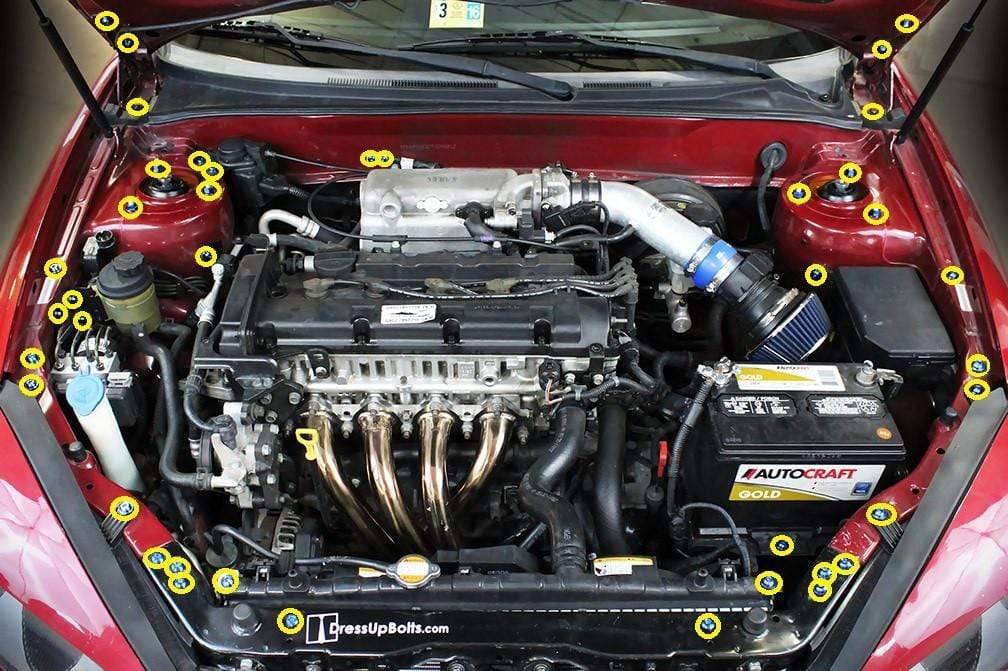 Hyundai Tiburon (2003-2008) Titanium Engine Bay Kit - JSI Racing 