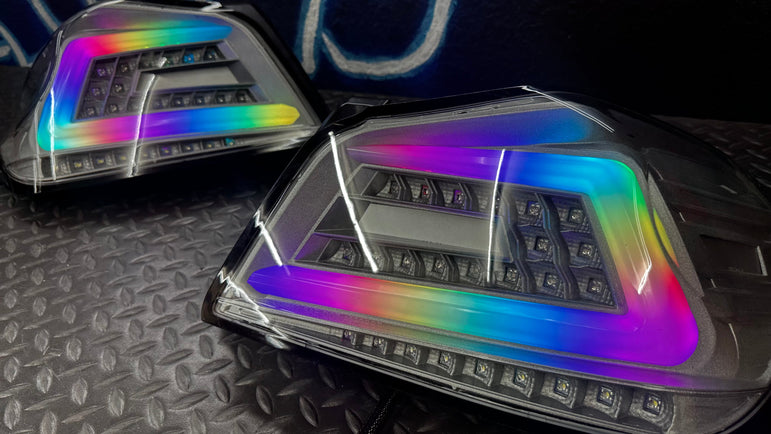 NTXGlow Clear Color Shifting Spec D Tail Lights (2015-2021 Subaru WRX) - JSI Racing 