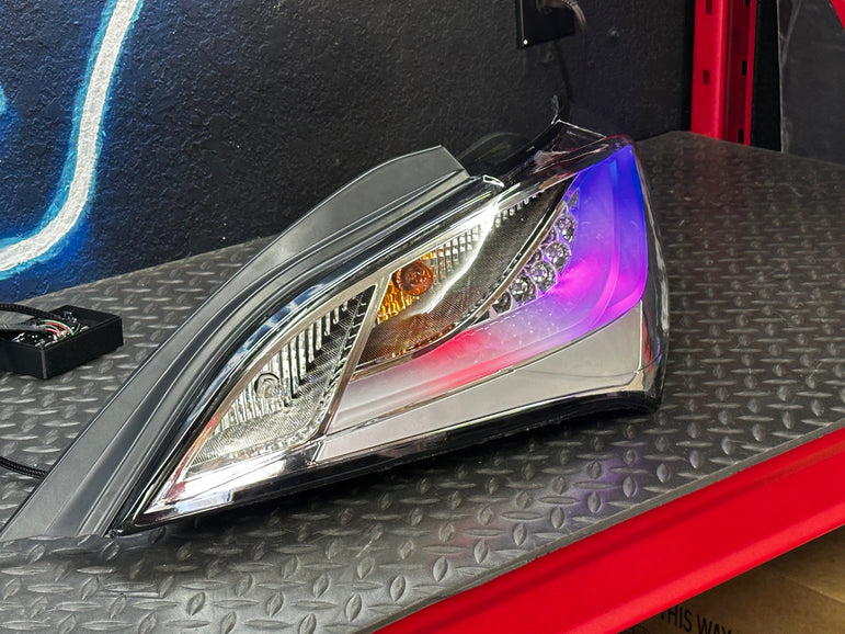 NTXGLOW clear RGB tail lights (10 - 16 hyundai genesis coupe) - eagle eyes - JSI Racing 