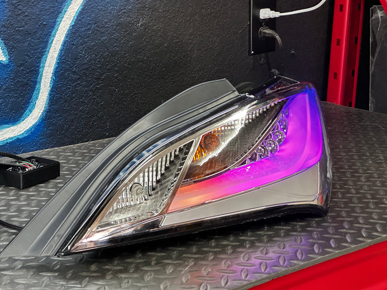 NTXGLOW clear RGB tail lights (10 - 16 hyundai genesis coupe) - eagle eyes - JSI Racing 