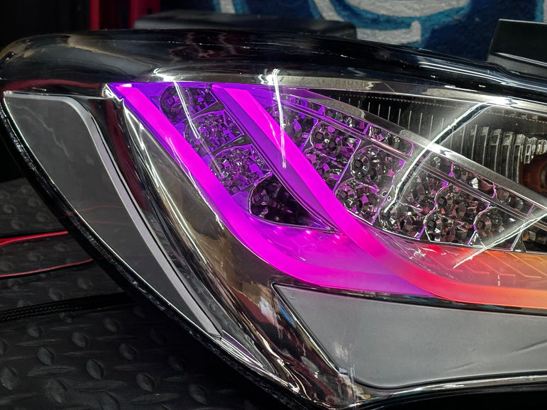 NTXGLOW clear RGB tail lights (10 - 16 hyundai genesis coupe) - eagle eyes - JSI Racing 